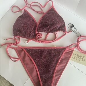 New- Pink Glitter Bikini Set